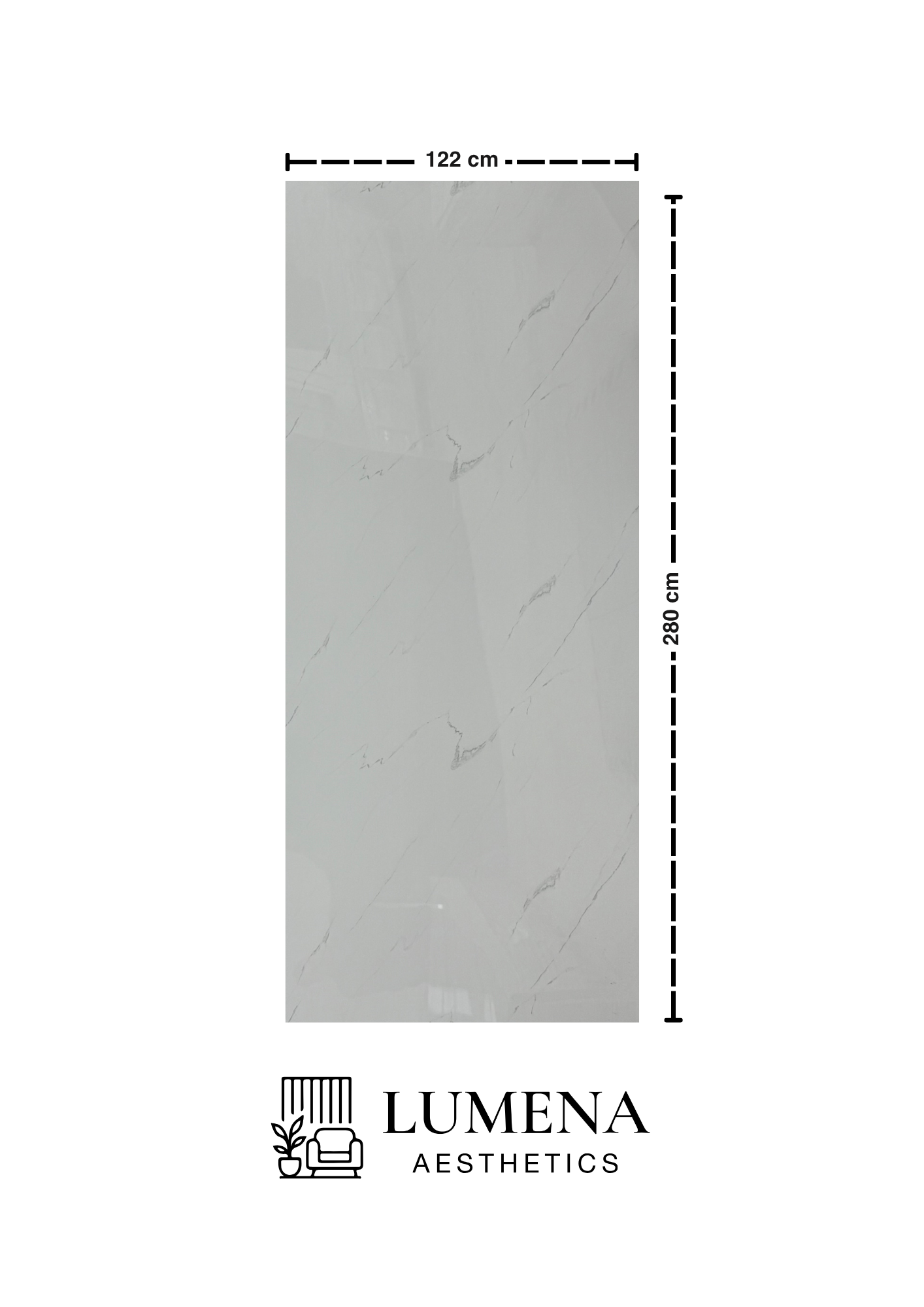 Wandpaneel "Off-White" - Weißgraue Marmoroptik