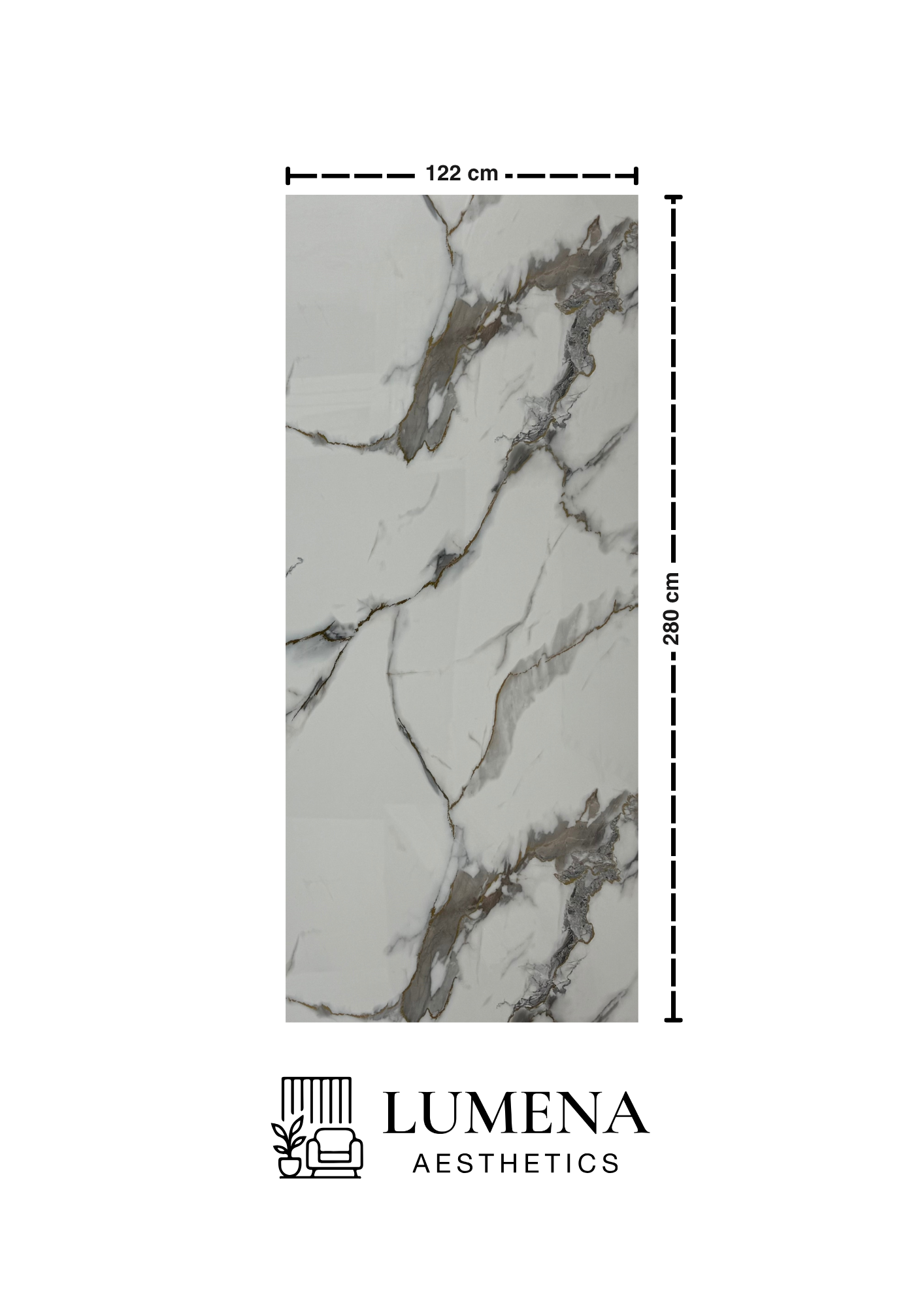 Wandpaneel "White Mix" - Cremefarbe Marmoroptik mit Goldakzenten