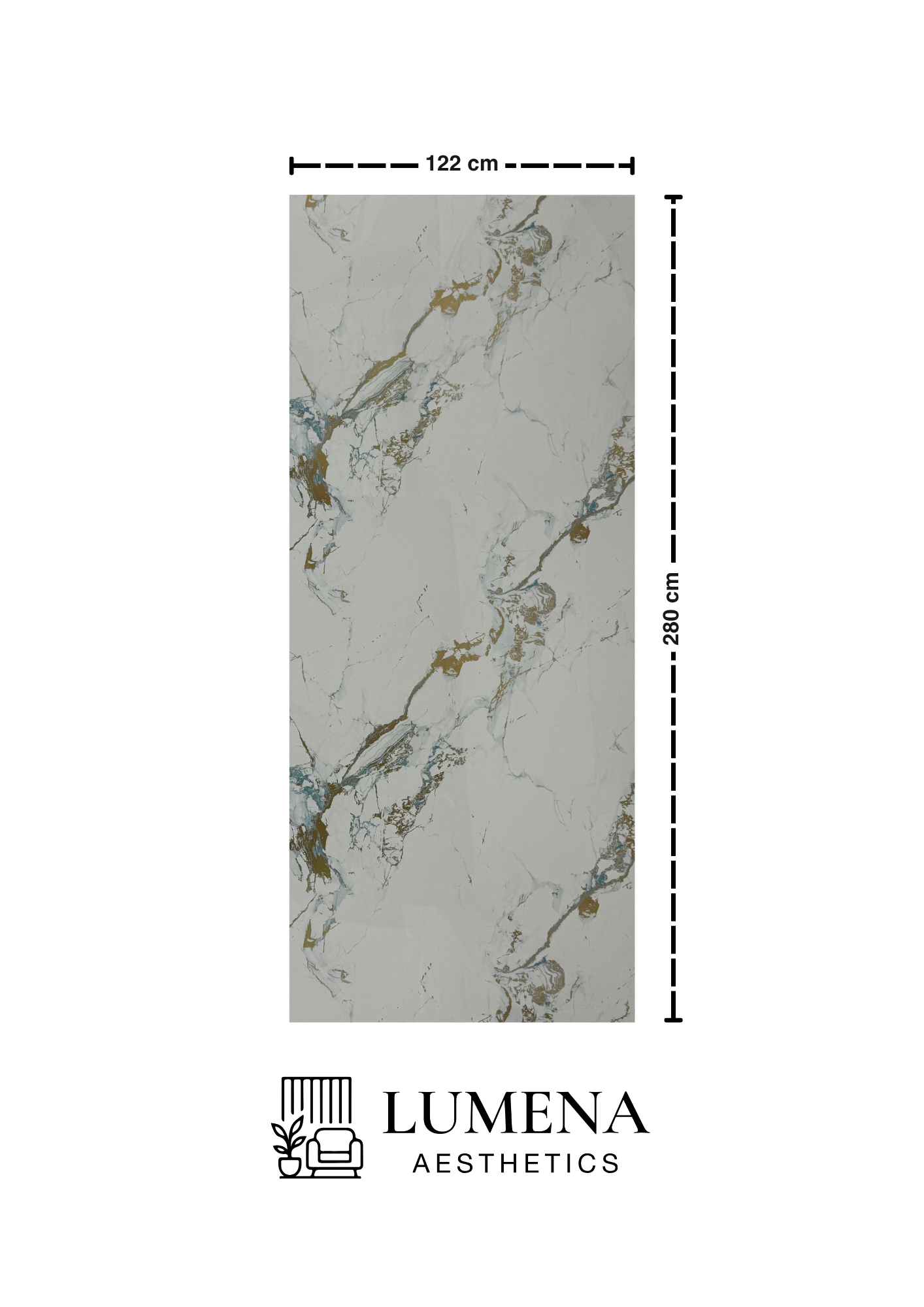 Wandpaneel "Gold Glitter" - Goldweiße Marmoroptik