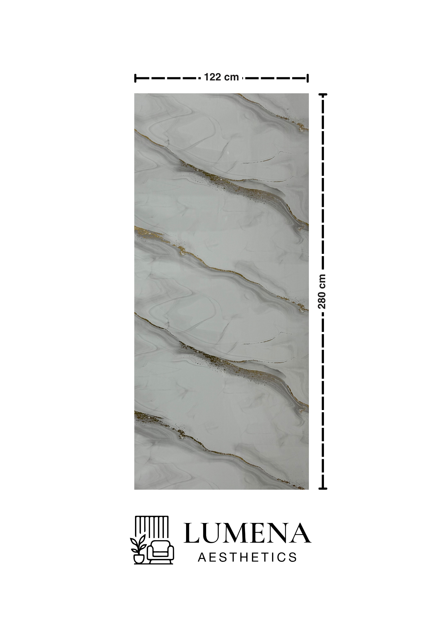 Wandpaneel "Metallized Gold" - Goldweiße Marmoroptik