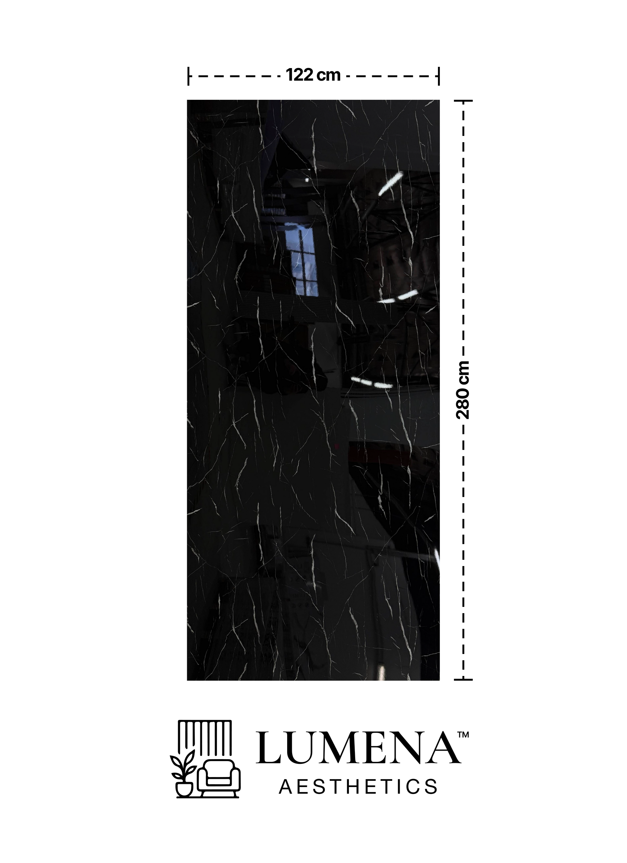 Wandpaneel "Black Marmor" - Schwarze Marmoroptik