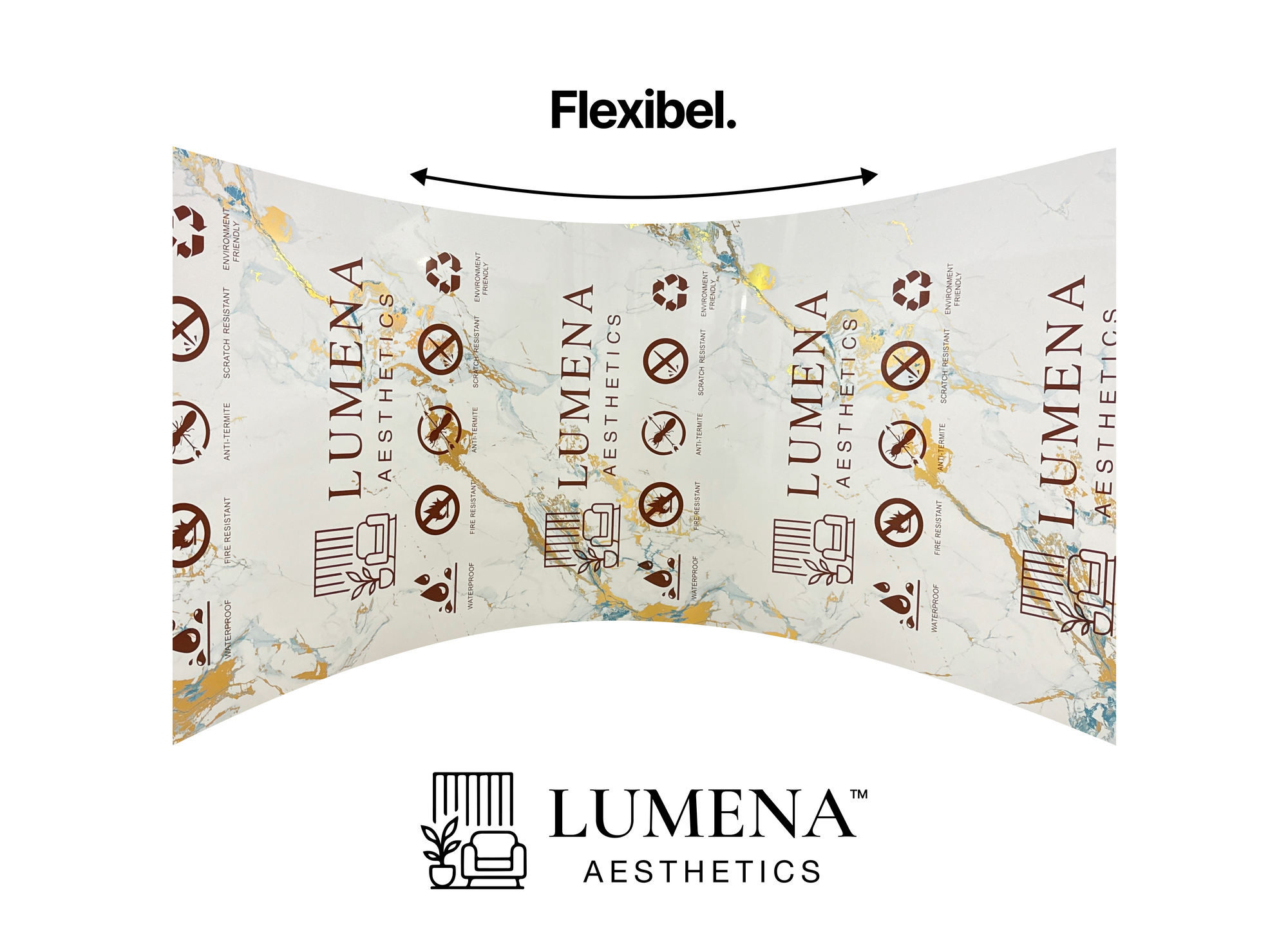 Wandpaneel "Gold Glitter" - Goldweiße Marmoroptik