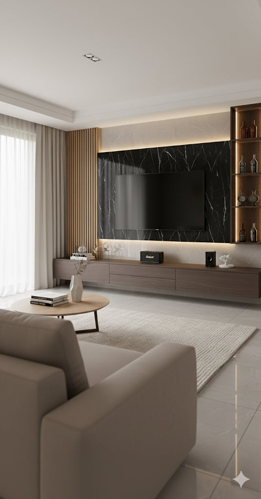 Wandpaneel "Black Marmor" - Schwarze Marmoroptik