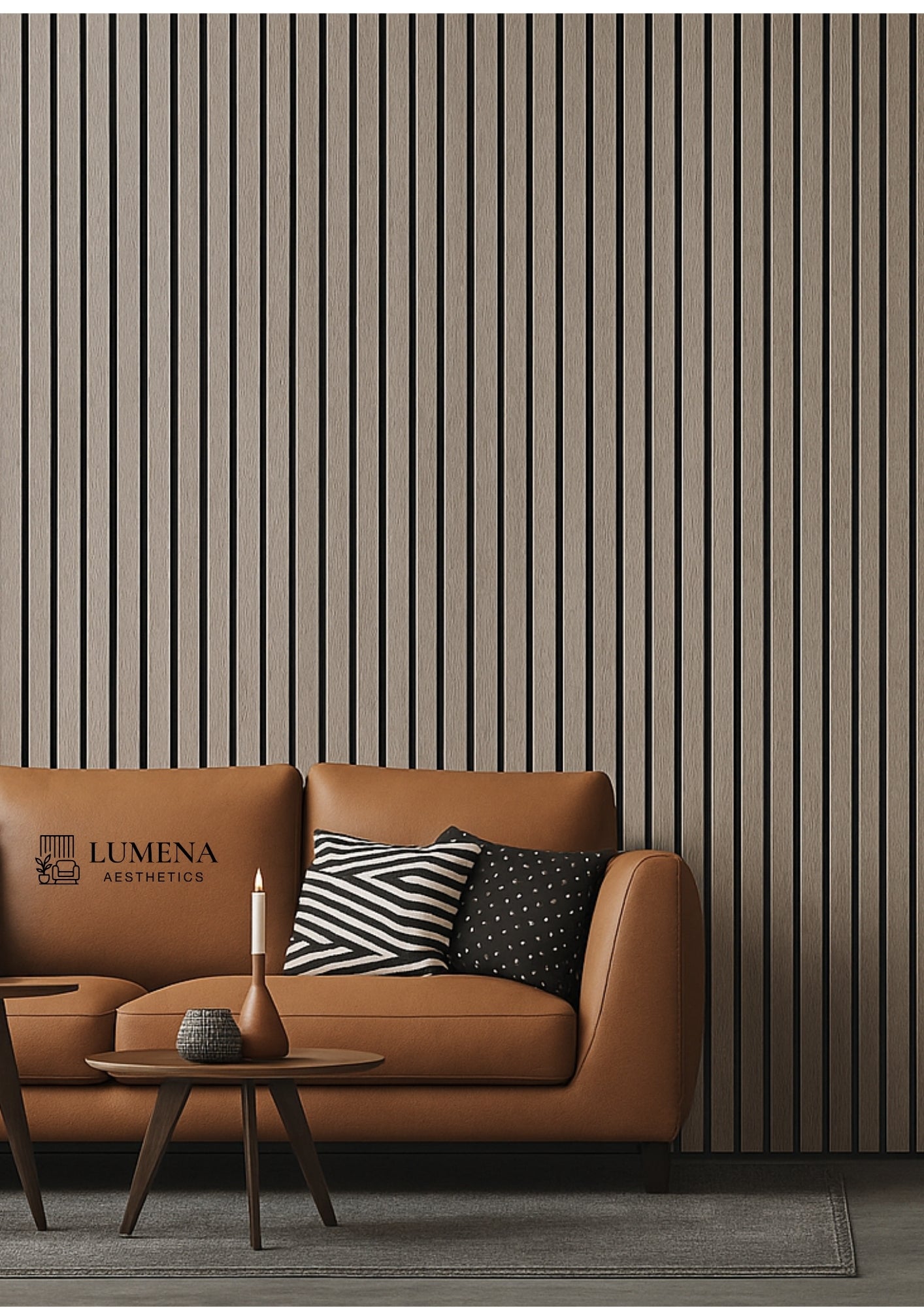 Akustikpaneel "Bambusgrau" - Grau