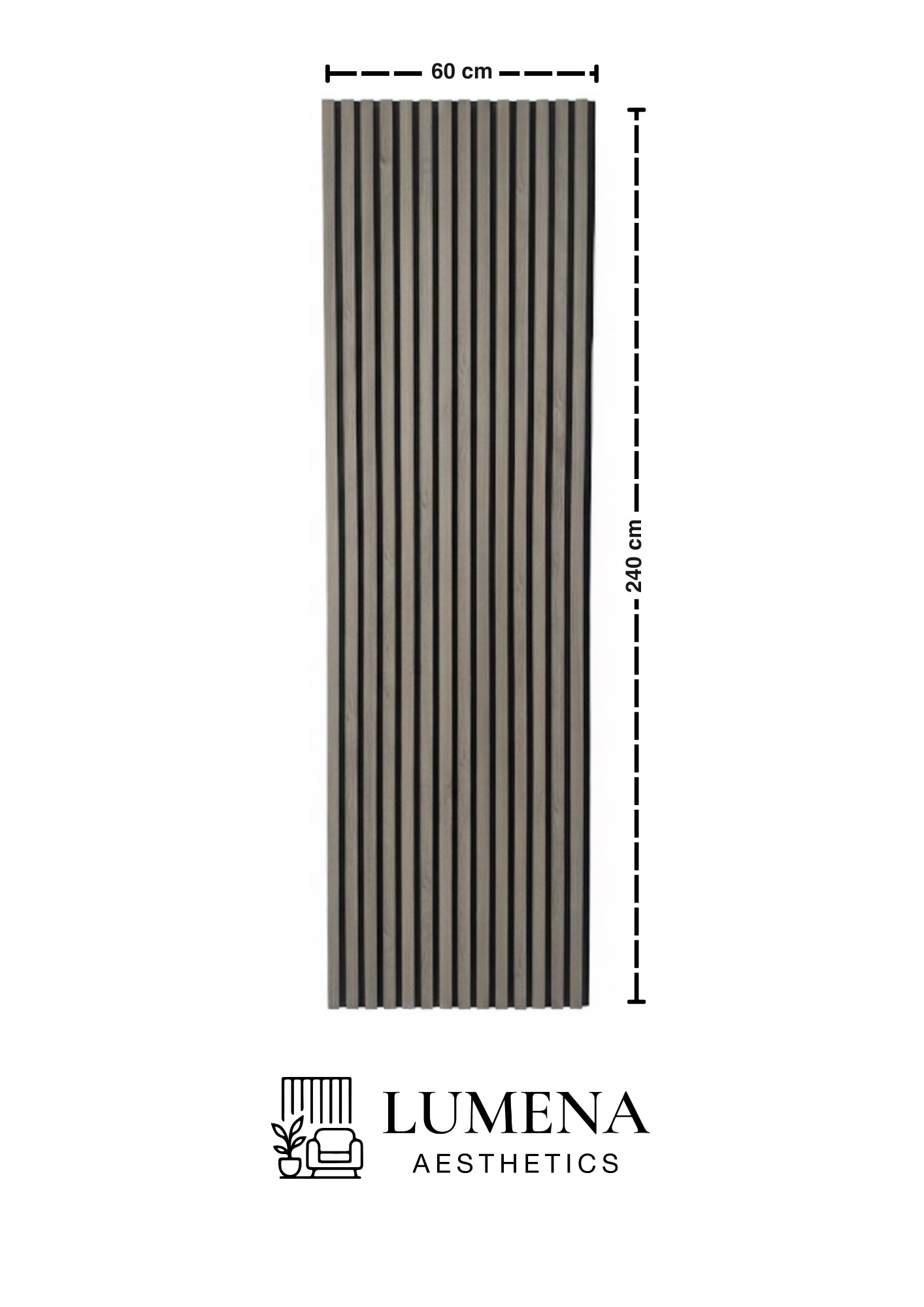 Akustikpaneel "Bambusgrau" - Grau