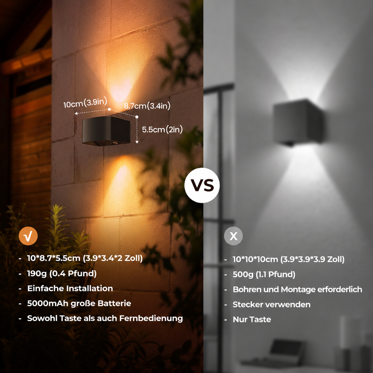 Lumena Luxury Lights – LED-Wandleuchte mit Bewegungssensor