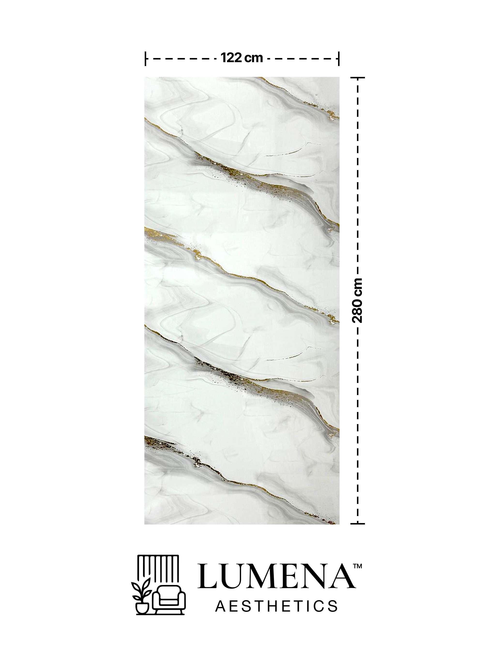 Wandpaneel "Metallized Gold" - Goldweiße Marmoroptik