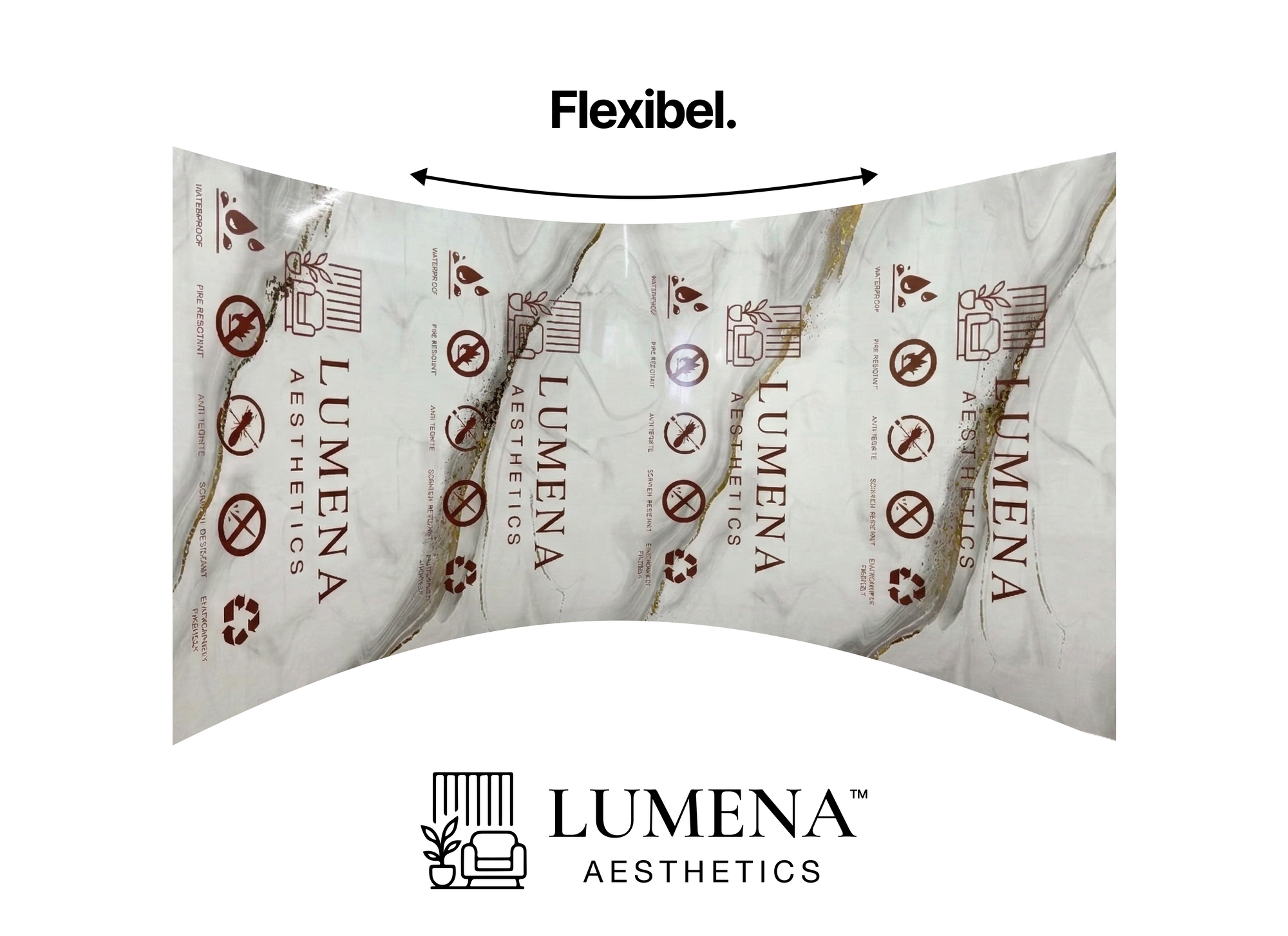 Wandpaneel "Metallized Gold" - Goldweiße Marmoroptik